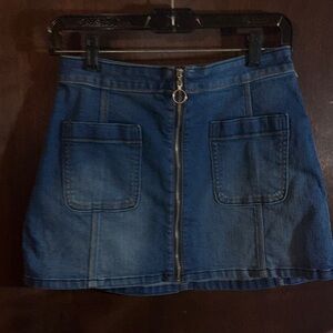 Hollister Denim A-Line Zip Up Mini